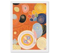Modern Hilma Af Klint Abstract Painting A4 Artwork Framed Wall Art Print Artery8 White One Size