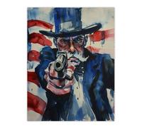 Artery8 Modern USA Uncle Sam Gun Point I Want You Wall Art Print in Blue | Size: W18" x H24" Artery8 Blue W18" x H24"