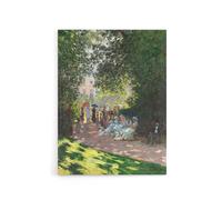 Artery8 Monceau Park in the Afternoon Monet Vintage Canvas Wall Art in Green | Size: W12" x H16" Artery8 Green W12" x H16"