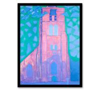 Artery8 Mondrian Framed Wall Art Church Tower at Domburg Abstract Painting | Size: A3 Artery8 Multicolor A3