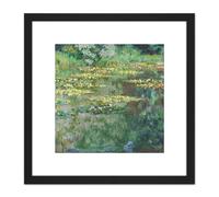 Artery8 Monet Le Bassin Des Nympheas Painting 8X8 Inch Square Wooden Framed Wall Art Print Picture with Mount in Black Artery8 Black