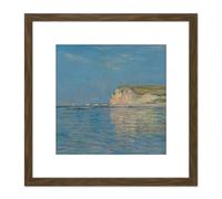 Artery8 Monet Low Tide Pourville Dieppe 8X8 Inch Square Wooden Framed Wall Art Print Picture with Mount in Brown Artery8 Brown
