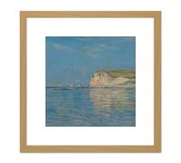 Artery8 Monet Low Tide Pourville Dieppe 8X8 Inch Square Wooden Framed Wall Art Print Picture with Mount in Light Oak Artery8 Light Oak