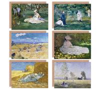 Artery8 Monet Manet Van Gogh Spring Summer Fields Landscape Mixed Fine Art Greeting Card Pack of 6