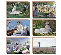 Artery8 Monet Seurat Manet Poppy Spring Bathers Sunday Garden Mixed Fine Art Greeting Card Pack of 6
