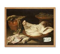 Artery8 Monogrammist Jvr Still Life With Pig'S Head Art Print Framed Poster Wall Decor 12x16 inch