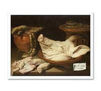 Artery8 Monogrammist Jvr Still Life With Pig'S Head Art Print Framed Poster Wall Decor 12x16 inch