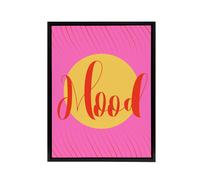 Artery8 Mood Sunset Pink Yellow Decorative Design Black Framed Canvas Art | Size: W18" x H24" Artery8 Pink W18" x H24"