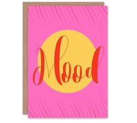 Artery8 Mood Sunset Pink Yellow Decorative Design Personalised Card