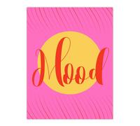 Artery8 Mood Sunset Pink Yellow Decorative Design Wall Art Print | Size: W24" x H32" Artery8 Pink W24" x H32"