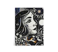 Artery8 Moon & Sun Tarot Card Style Portrait Canvas Wall Art Print in Black | Size: W24" x H32" Artery8 Black W24" x H32"