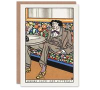 Artery8 Moriz Jung Personalised Art Card Viennese Cafe Advert The Man of Letters