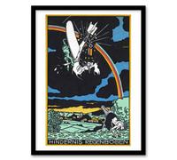 Artery8 Moriz Jung Rainbow Obstacle Plane Crash Painting Framed Wall Art Print A3