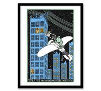 Artery8 Moriz Jung Rendezvous on 968th Floor of a Skyscraper Framed Art Print in Blue | Size: A3 Artery8 Blue A3