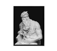 Artery8 Moses Sculpture Statue Buonarroti Vintage Black Framed Canvas Wall Art | Size: W18" x H24" Artery8 Black W18" x H24"