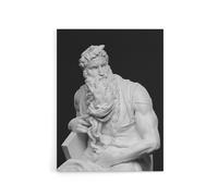 Artery8 Moses Sculpture Statue Buonarroti Vintage Canvas Wall Art in Black | Size: W12" x H16" Artery8 Black W12" x H16"