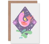 Artery8 Mother & Baby Bird Greetings Card in Purple Artery8 Purple