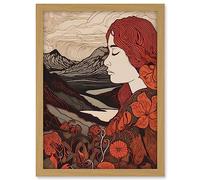 Artery8 Mother Nature Spring Floral Mountain Landscape Artwork Framed A3 Wall Art Print