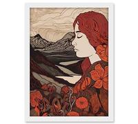 Artery8 Mother Nature Spring Floral Mountain Landscape Artwork Framed A3 Wall Art Print