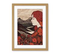 Artery8 Mother Nature Spring Floral Mountain Landscape Artwork Framed Wall Art Print 18X24 Inch