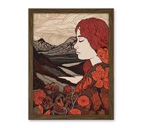 Artery8 Mother Nature Spring Floral Mountain Landscape Artwork Framed Wall Art Print 18X24 Inch