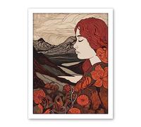 Artery8 Mother Nature Spring Floral Mountain Landscape Artwork Framed Wall Art Print 18X24 Inch