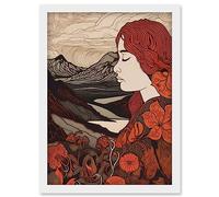 Artery8 Mother Nature Spring Floral Mountain Landscape Artwork Framed Wall Art Print A4