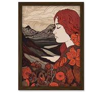 Artery8 Mother Nature Spring Floral Mountain Landscape Artwork Framed Wall Art Print A4