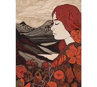 Artery8 Mother Nature Spring Floral Mountain Landscape Large Wall Art Poster Print Thick Paper 18X24 Inch