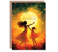 Artery8 Mother's Day Greeting Card Daughter Beautiful Mum Dancing Moon Sun For Mum