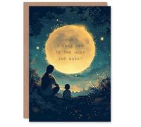 Artery8 Mother's Day Greeting Card Love You Moon and Back Baby For Mum