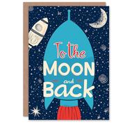 Artery8 Mother's Day Greeting Card Love You Moon and Back Space Rocket from Son For Mum