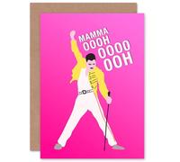 Artery8 Mothers Day Mamma Oooh Freddie Pink Queen For Mum Mom Her Blank Inside Greeting Card