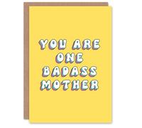 Artery8 Mother's Day One Badass Mother Fun Funny Humour Joke Modern Bright Bold Mum Greeting Card