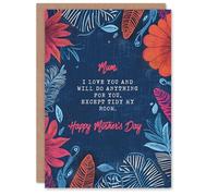 Artery8 Mother's Day Tidy Room Funny Love From Teen Son Daughter For Mum Greeting Card
