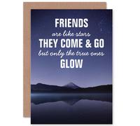 Artery8 Motivational Quote For Friends Typography Greetings Card in Dark Blue Artery8 Dark Blue