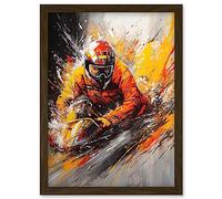 Artery8 Motocross Driver Splatter Paint Close Up Painting Artwork Framed Wall Art Print A4