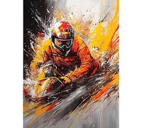 Artery8 Motocross Driver Splatter Paint Close Up Painting Extra Large XL Wall Art Poster Print