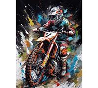 Artery8 Motocross Race Driver Number 7 Racing Action Shot Large Wall Art Poster Print Thick Paper 18X24 Inch