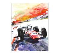 Artery8 Motor Speedway Race Retro Sport Car Watercolour Man Cave Large Wall Art Poster Print Thick Paper 18X24 Inch
