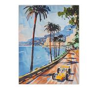 Artery8 Motor Sport Race Monaco Watercolour 1973 Vintage Man Cave Unframed Wall Art Print Poster Home Decor Premium