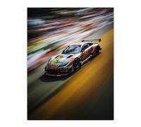 Artery8 Motorsport Sports Car Racing Motion Blur Speed Artwork Large Wall Art Poster Print Thick Paper 18X24 Inch
