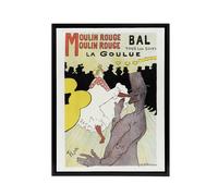 Artery8 Moulin Rouge La Goulue Framed Canvas Wall Art Print Toulouse Lautrec | Size: W18" x H24" Artery8 Multicolor W18" x H24"