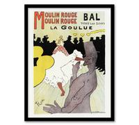 Artery8 Moulin Rouge La Goulue Vintage Framed Wall Art Print Toulouse Lautrec | Size: A4 Artery8 Multicolor A4