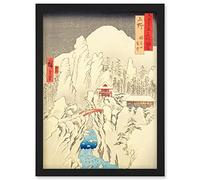Mount Haruna Under Snow Kozuke Province Utagawa Hiroshige Japan Woodblock Artwork Framed Wall Art Print A4 Artery8 Black One Size