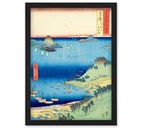 Artery8 Mount Hiyori and Toba Harbor Shima Province Utagawa Hiroshige Japanese Woodblock Artwork Framed Wall Art Print A4