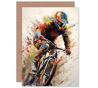 Artery8 Mountain Bike Cycle BMX for Husband Him Dad Son Brother Birthday Thank You Fathers Day Blank Art Greeting Card