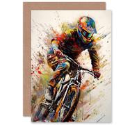 Artery8 Mountain Bike Cycle BMX for Husband Him Dad Son Brother Greeting Card Artery8 Multicolor