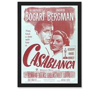 Artery8 Movie Film Casablanca Bogart Bergman Classic Cult Artwork Framed Wall Art Print A4