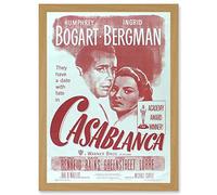 Artery8 Movie Film Casablanca Bogart Bergman Classic Cult Artwork Framed Wall Art Print A4